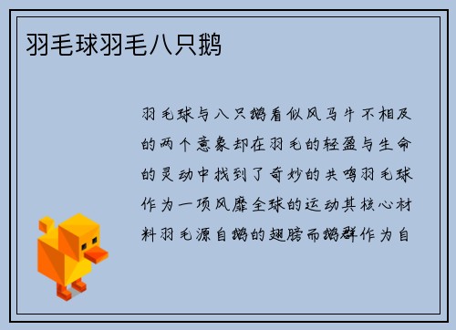 羽毛球羽毛八只鹅